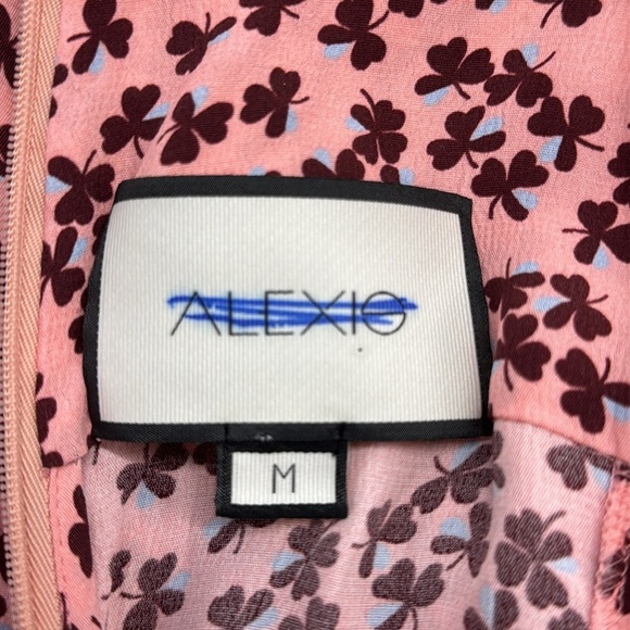 ALEXIS Loele Pink Off The Shoulder Clover Floral Choker Mini Dress Size Medium - Picture 10 of 11